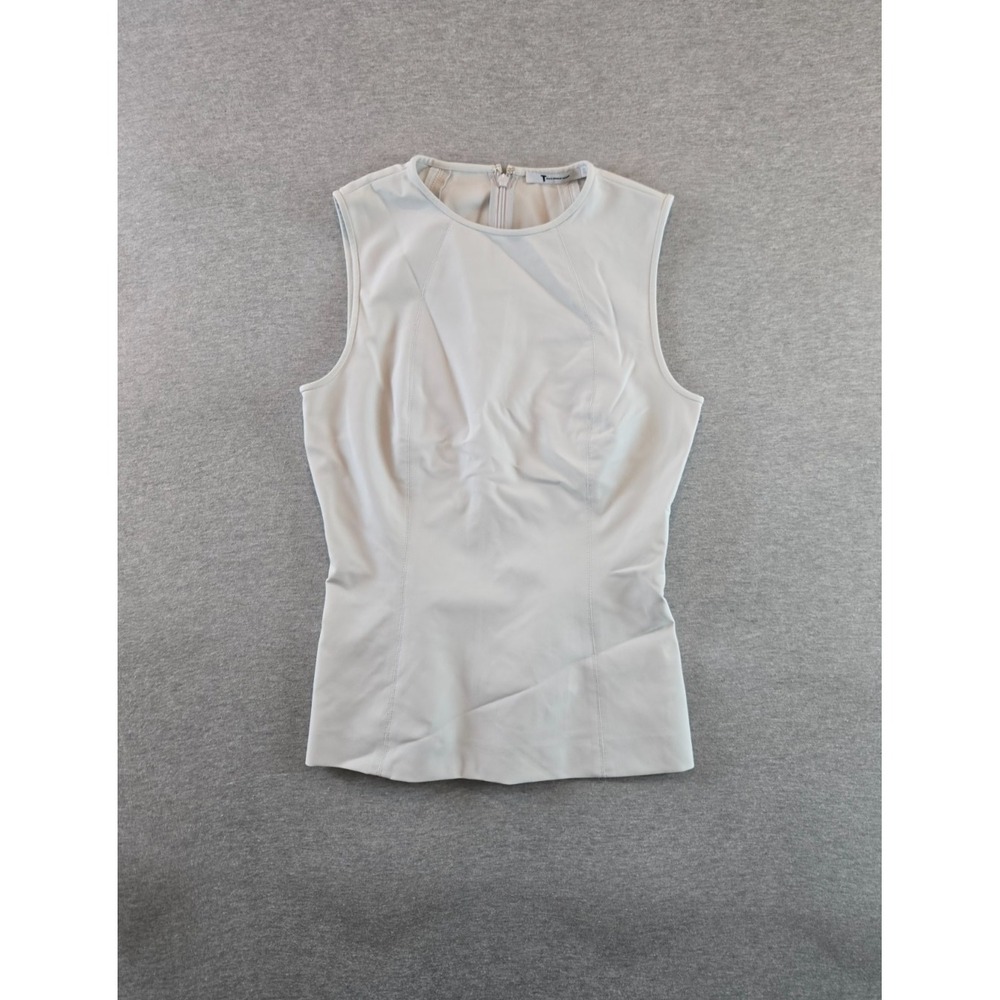 T BY ALEXANDER WANG Top Womens Size 2 XS Cream Nylon Sleeveless Shirt Designer